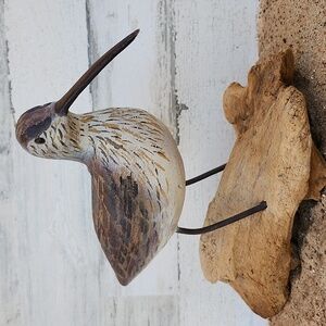VTG THOMAS OATMAN HANDCARVED WOODEN SHOREBIRD